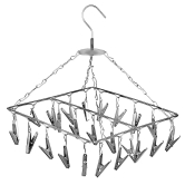 Konquer TimeS 25 Clips Stainless Steel Square Cloth Dryer/Clothes Drying Stand/Hanger with Clips | Baby Cloth Hanger