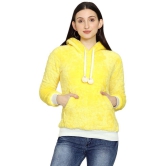 PPTHEFASHIONHUB Faux Fur Women''s Hooded Sweatshirt ( Yellow ) - None