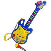 Sevriza® Boys and Girls Plastic 3 to 15 Years Learning to Play Guitar Musical Toy with Microphone Toy (Multi Color)