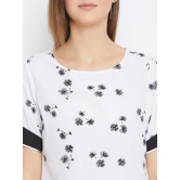 Women White & Black Printed Top with Skirt