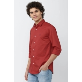 Men Red Slim Fit Solid Full Sleeves Casual Shirt