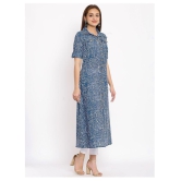 FabbibaPrints - Blue Cotton Blend Womens Flared Kurti ( Pack of 1 ) - L