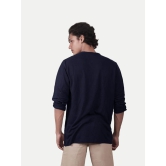 Men blue Cotton Casual Loose T-Shirt