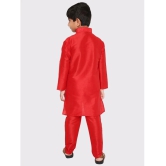 Maharaja - Red Silk Boys Kurta Sets ( Pack of 1 ) - None