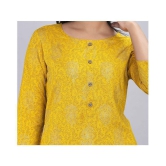 Kbz Yellow Rayon Straight Kurti - XXL