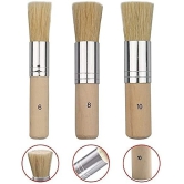 ECLET 3Pcs Stencil Brushes Set, Art Crafts Paint Brush with Pure Natural Hog Bristle