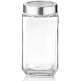 Treo By Milton Cube Storage Glass Jar, 2250 ml, Transparent | Storage Jar | Modular | Kitchen Organizer | Air Tight | Modular | Multipurpose Jar | BPA Free - Transparent