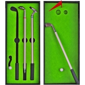 Golf pen gift set, mini desktop ball pen toys with putting green,flag,3 golf clubs pens & 2 balls, office gifts ballpoint golf pen set desk accessories, stress relief toy golf ink ball pens