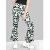 Green and Black printed Flared jeggings - None