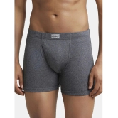 Jockey 8008 Men Super Combed Cotton Rib Solid Boxer Brief - Charcoal Melange - None