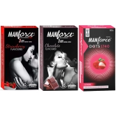 MANFORCE Combo Pack (StrawberryChocolate & Litchi Flavoured) Condom (Set of 3 30 Sheets)