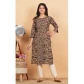 Vbuyz Cotton Printed Straight Womens Kurti - Black ( Pack of 1 ) - None