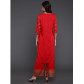 Antaran Rayon Embroidered Kurti With Pants Womens Stitched Salwar Suit - Red ( Pack of 2 ) - None