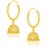 LUV FASHION Golden Hoops Earrings ( Pack of 1 ) - Golden