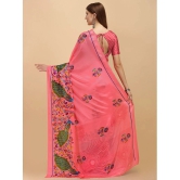 LEELAVATI - Pink Crepe Saree With Blouse Piece ( Pack of 1 ) - Pink