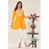 Glomee - Yellow Viscose Womens Tunic ( Pack of 1 ) - None