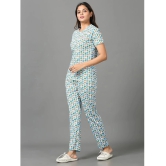 JILZ Turquoise Cotton Womens Nightwear Nightsuit Sets ( Pack of 1 ) - None