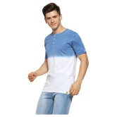 Campus Sutra Cotton Blue Self Design T-Shirt - None