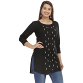 JC4U - Black Rayon Womens Straight Kurti ( Pack of 1 ) - None