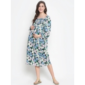 Oxolloxo Black & Blue Floral Maternity Midi Dress