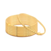 Vighnaharta Traditional Wear 1gm Gold Plated Alloy Bangle for Women and Girls - pack of 8 pcs Bangle- [VFJ1005BG2-6] - None