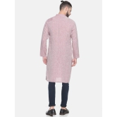 Men Maroon Hemp Long Kurta