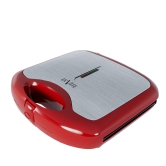 LA'FORTE Lavite Sandwich Maker Non-Stick Coated Plates, Cool Touch Handle 750 W (Red)