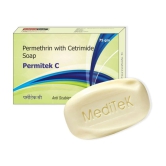 Meditek Permitek C Soap for Scalp Treatment 75Gms. Each - Antibacterial Soap for Normal Skin ( Pack of 4 )