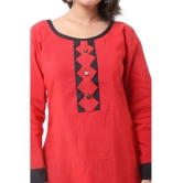 DESHBANDHU DBK - Red Cotton Womens Straight Kurti - None