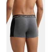 Jockey US21 Men Super Combed Cotton Elastane Stretch Solid Trunk - Charcoal Melange - None