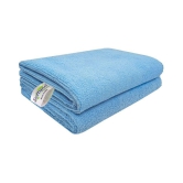 SOFTSPUN Microfiber Cleaning Cloths, 2pcs 40x40cms 340GSM Sky Blue! Highly Absorbent, Lint and Streak Free, Multi -Purpose Wash Cloth for Kitchen, Car, Window, Stainless Steel, silverware.