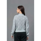 Mode By RedTape Women Pastel Green Texture Design Sweater