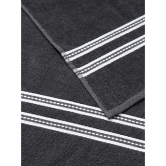 URBAN MAGIC - Cotton Blend Grey Melange Striped Bath Towel ( 70x140 ) cm 400 -GSM ( Pack of 1 ) - Grey Melange