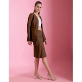 Selvia Brown Solid Skirt Top Set - None