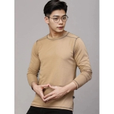 Rigo Polyester Regular Fit Solid Full Sleeves Mens T-Shirt - Beige ( Pack of 1 ) - None