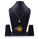 Gilher Gold Plated Daily Wear Locket+24 Inch Chain For Women And Girls. - Golden