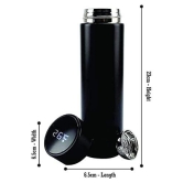 Temperature Smart Vacuum Insulated Thermos Water Bottle with Led Temperature Display 304 Stainless Steel Perfect for Hot and Cold Drinks (Black, 500Ml)