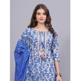 HIGHLIGHT FASHION EXPORT Cotton Printed Kurti With Pants Women's Stitched Salwar Suit - Blue ( Pack of 1 ) - None