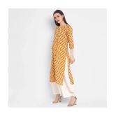 Antaran Cotton Printed Straight Womens Kurti - Yellow ( Pack of 1 ) - None