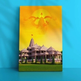 Ram Janambhumi In Saffron Background-Luxe (20 X 30 Inches) / Canvas / Gallery Wrap