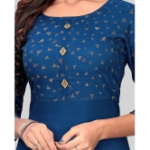 Vbuyz - Blue Rayon Womens Straight Kurti ( Pack of 1 ) - None