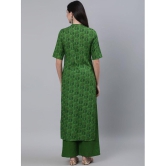 Antaran Cotton Printed Kurti With Palazzo Womens Stitched Salwar Suit - Green ( Pack of 1 ) - None