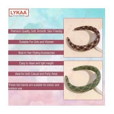 LYKAA Padded & Boho Headbands, Puffy Sponge Thick check printed Vintage Hair Accessories Pack Of 2 - Brown