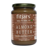 FITJARS Stone Ground Keto Vegan All Natural Gourmet Almond Butter with Hazelnut & Cocoa , 750 g