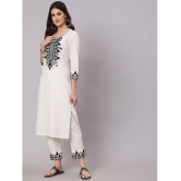 Antaran - Off White Straight Cotton Women''s Stitched Salwar Suit ( Pack of 1 ) - None