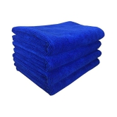 SOFTSPUN Microfiber Cloth 40x60 Cms, 4 Piece Towel Set, 340 GSM (Blue) Multi-Purpose Super Soft Absorbent Cleaning Towels for Home, Kitchen, Car, Cleans & Polishes Everything in Your Home.