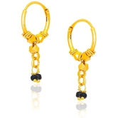 LUV FASHION Golden Hoops Earrings ( Pack of 1 ) - Golden