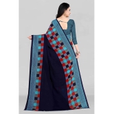 LEELAVATI - Blue Georgette Saree With Blouse Piece ( Pack of 1 ) - Blue