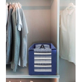 HOMETALES Non-Woven Shirt Stacker & Cloth Organizer,Blue (4U)