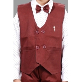 DKGF Fashion - Maroon Cotton Blend Boys Shirt & Pants ( Pack of 1 ) - None